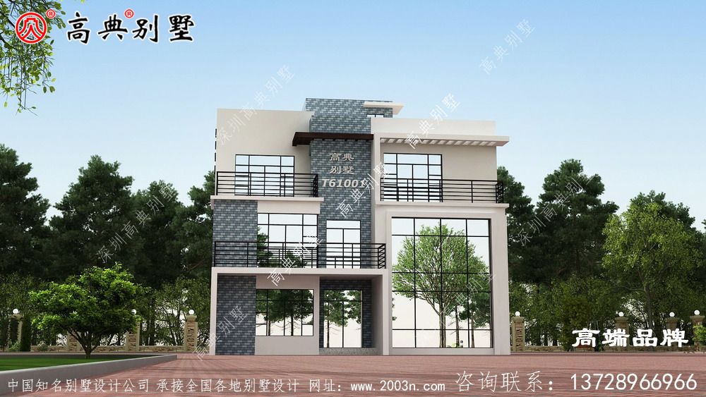 鄉(xiāng)村三層現(xiàn)代帶大露臺(tái)陽(yáng)臺(tái)戶型復(fù)式自建別墅住宅