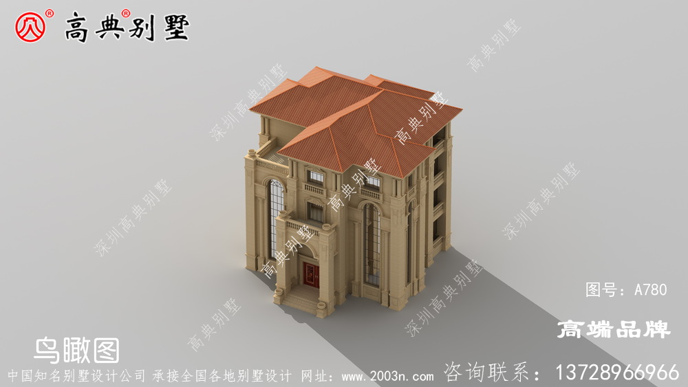 多功能于一體的法式四層別墅外觀圖
