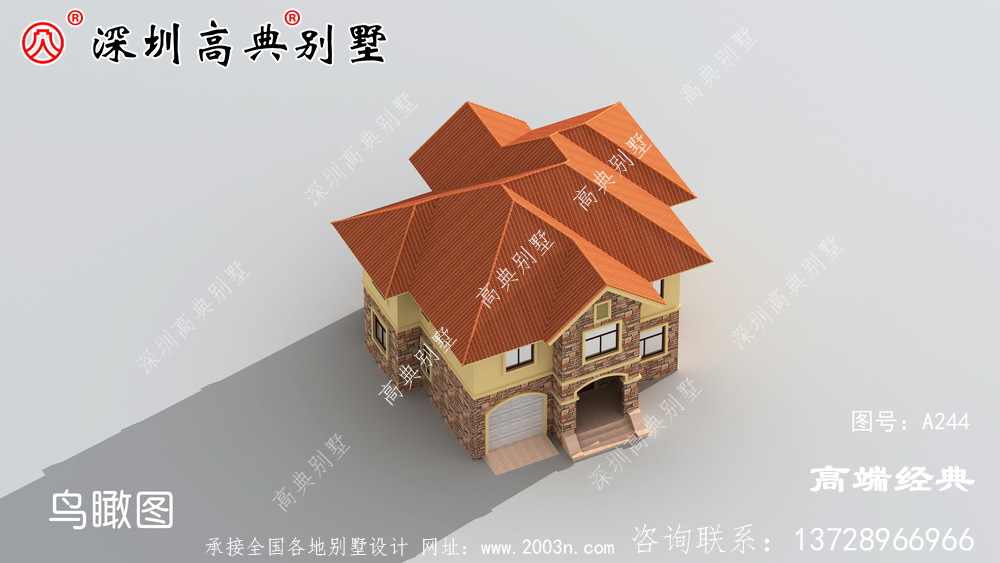 這款戶型采用尖頂設計 ,線條清晰外帶車庫