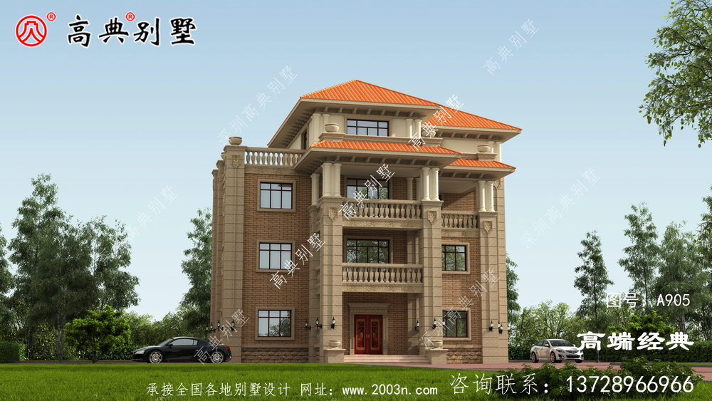 下面這款歐式別墅,整體設計精致巧妙,適合廣大地區的建設。
