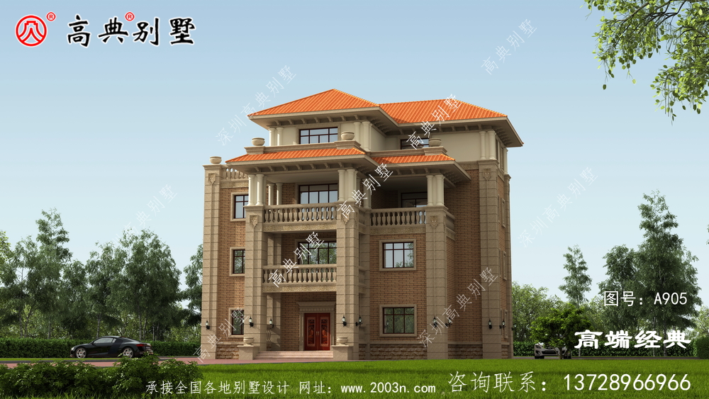 下面這款歐式別墅,整體設計精致巧妙,適合廣大地區的建設。